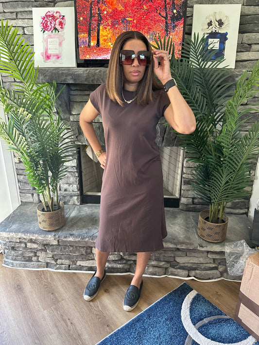 Short Sleeve Midi Dress