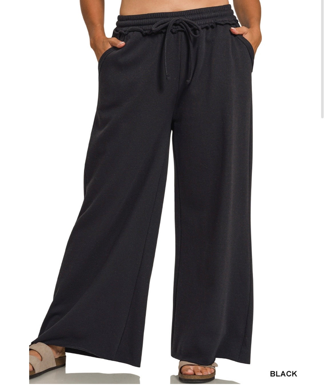 Fleece Wide Leg Sweat Pants