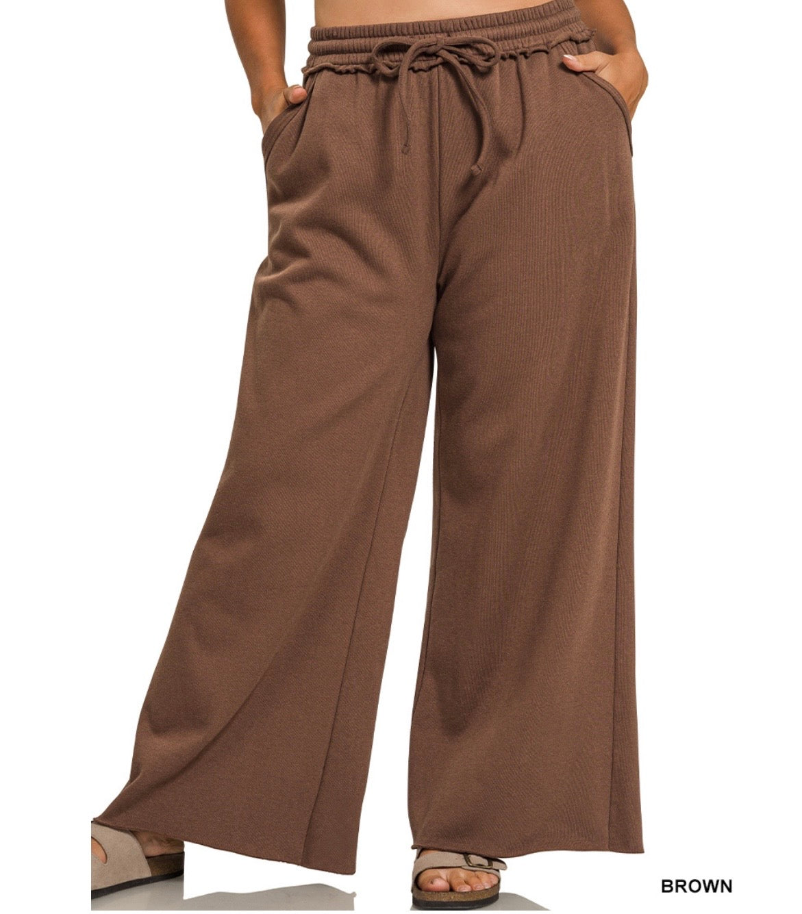 Fleece Wide Leg Sweat Pants