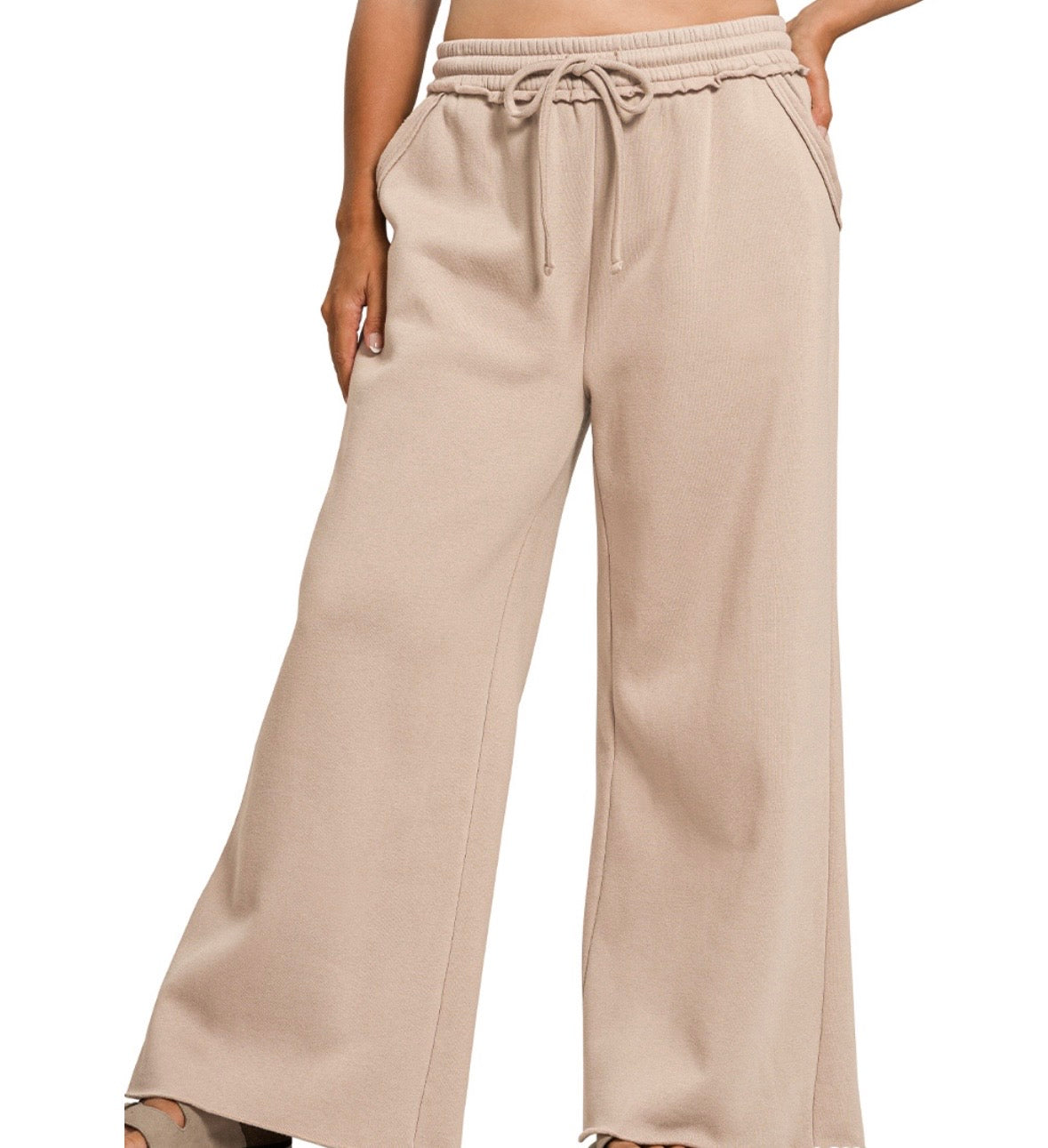 Fleece Wide Leg Sweat Pants