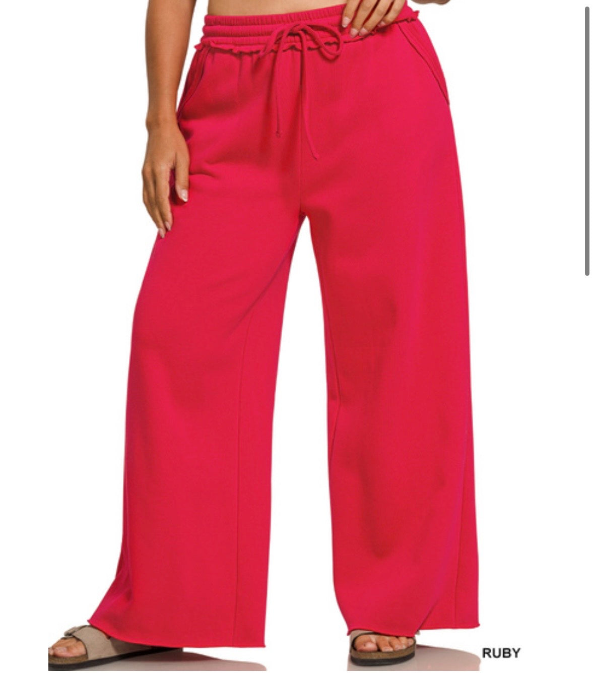 Fleece Wide Leg Sweat Pants