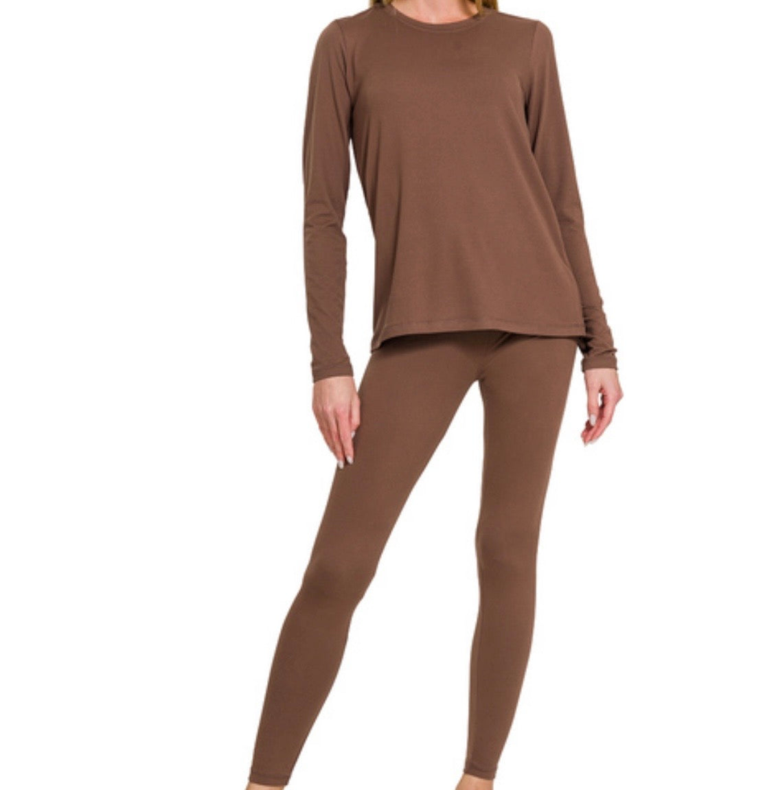 Round Neck Top & Leggings Set