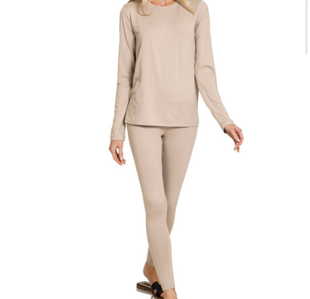 Round Neck Top & Leggings Set