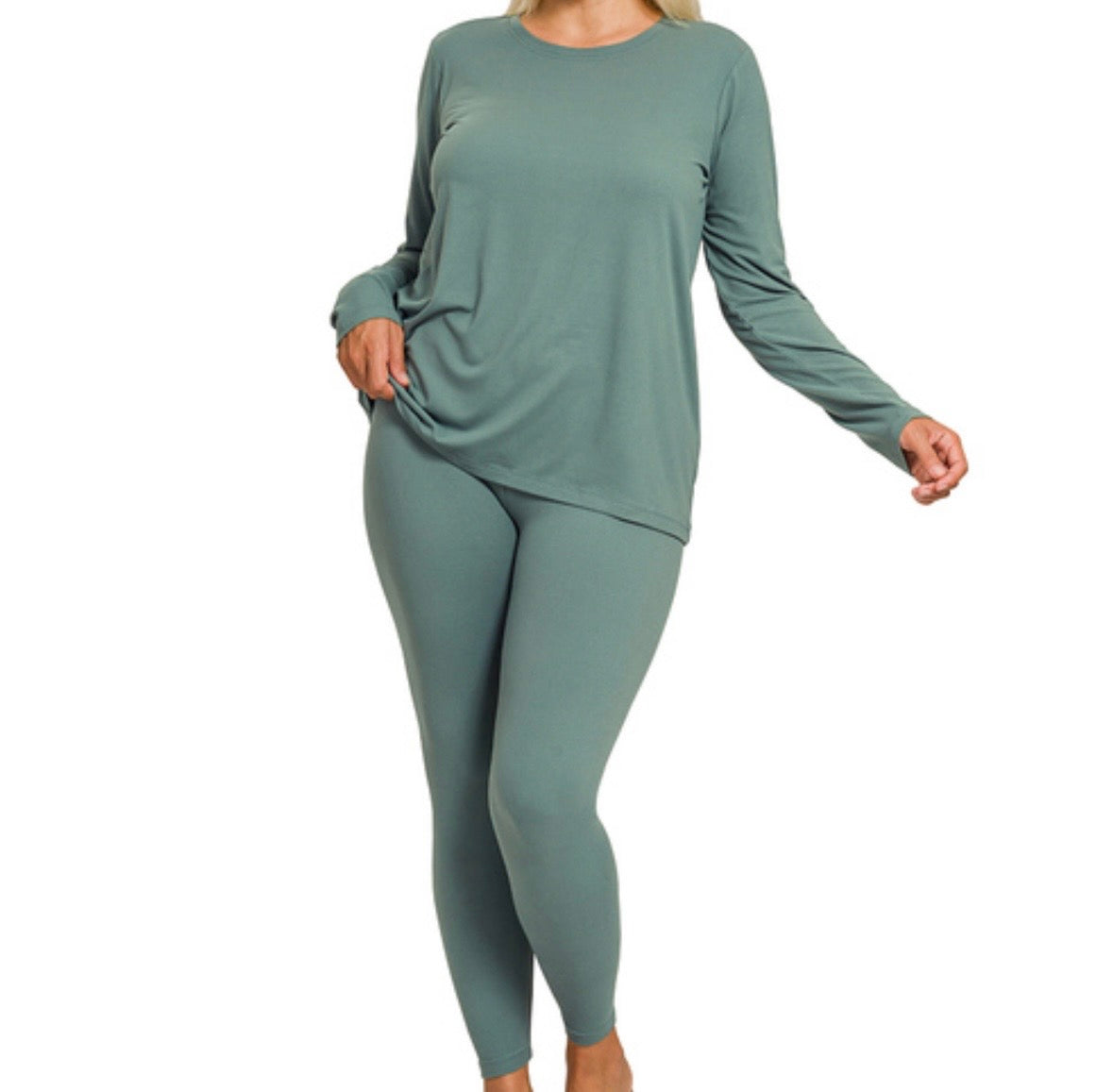 Round Neck Top & Leggings Set