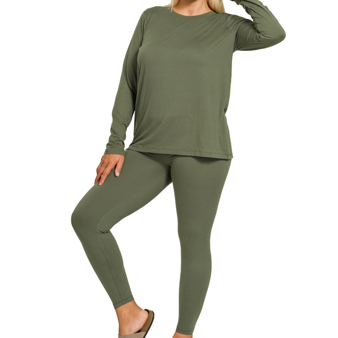 Round Neck Top & Leggings Set