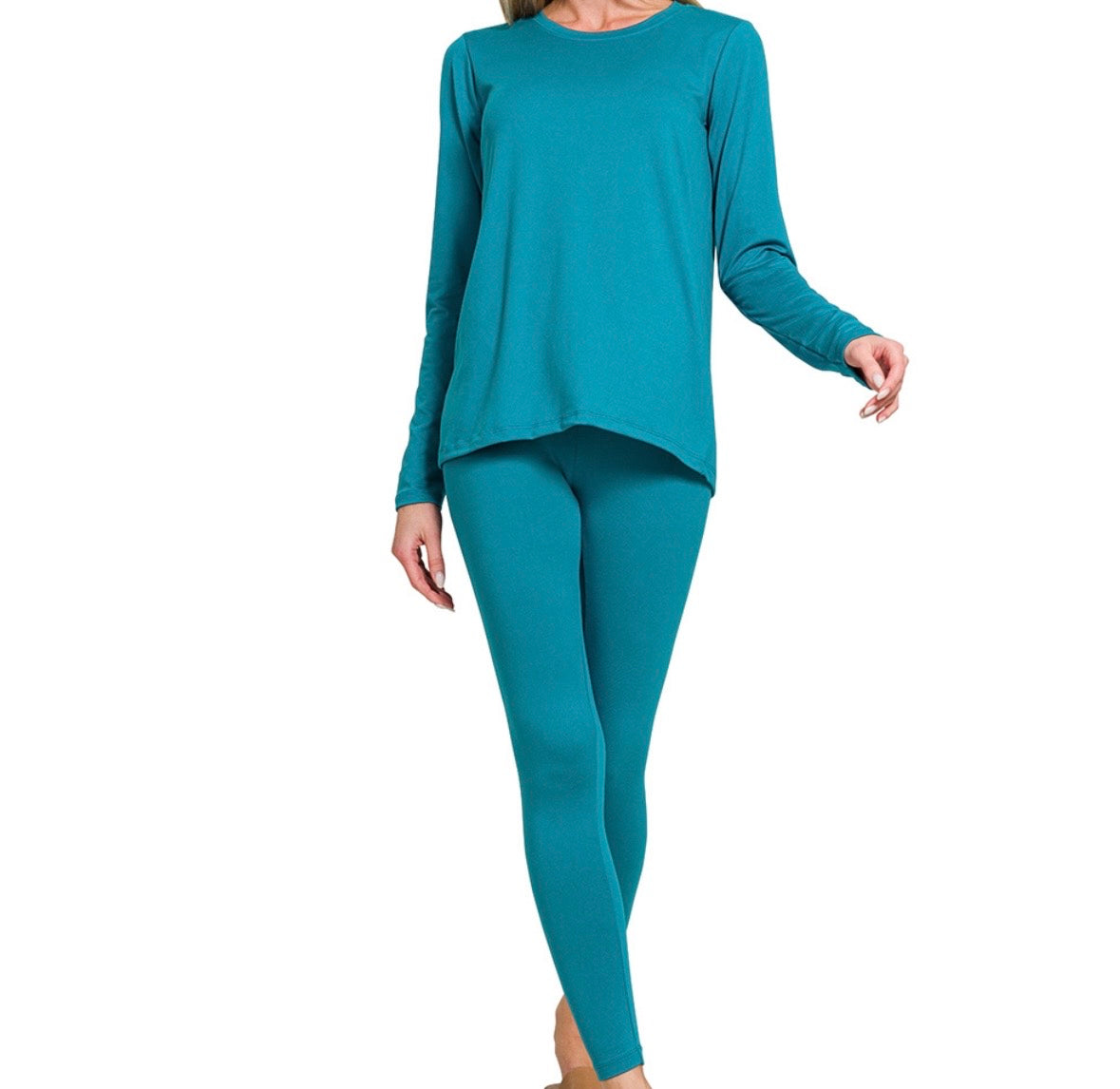 Round Neck Top & Leggings Set