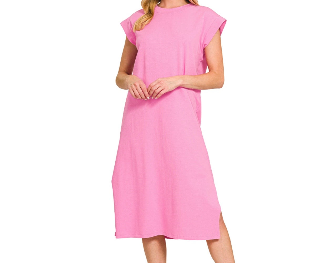 Short Sleeve Midi Dress