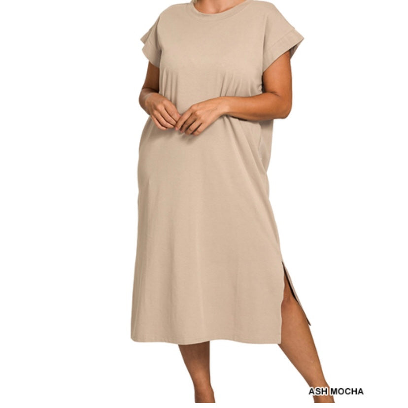 Short Sleeve Midi Dress