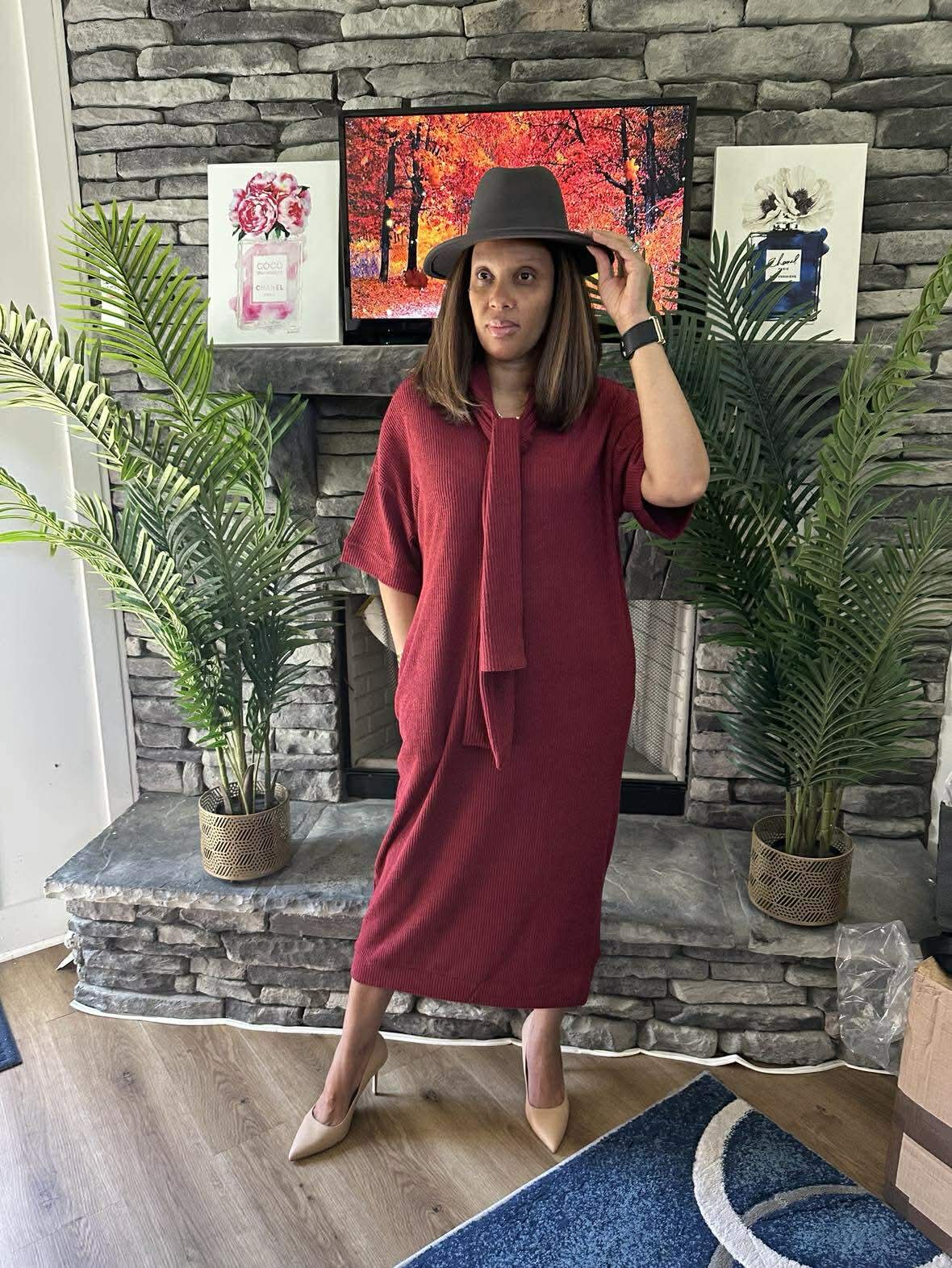 Ribbed Tunic Maxi Dress